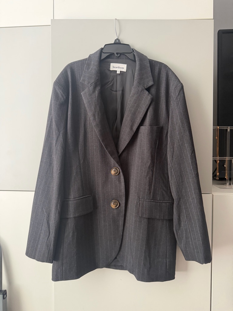 Heartloom Charcoal Pinstripe Blazer